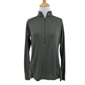 Straight Down Sweater Womens M Medium Graphite Black Reflective Half Zip Mock